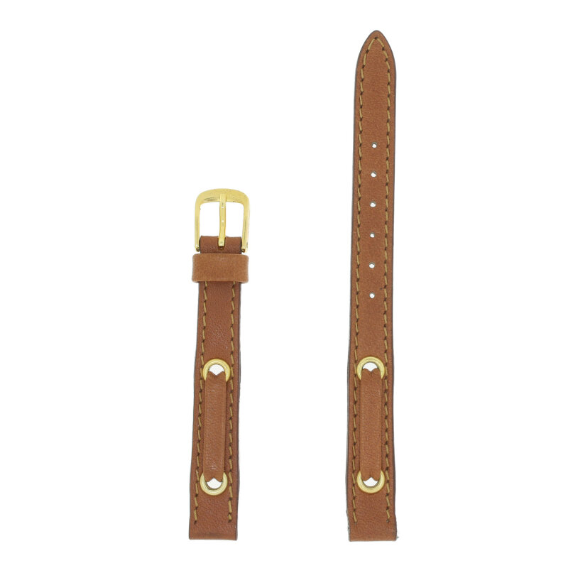 Uhrenlederband braun 10 mm mit Aplikation