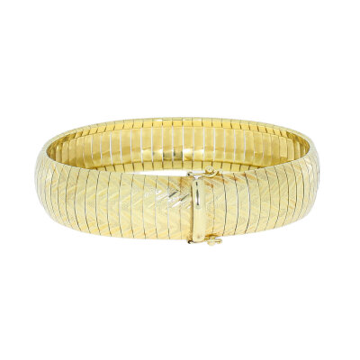 massives Omega Armband 585/- Gelbgold 19 cm 14 mm breit