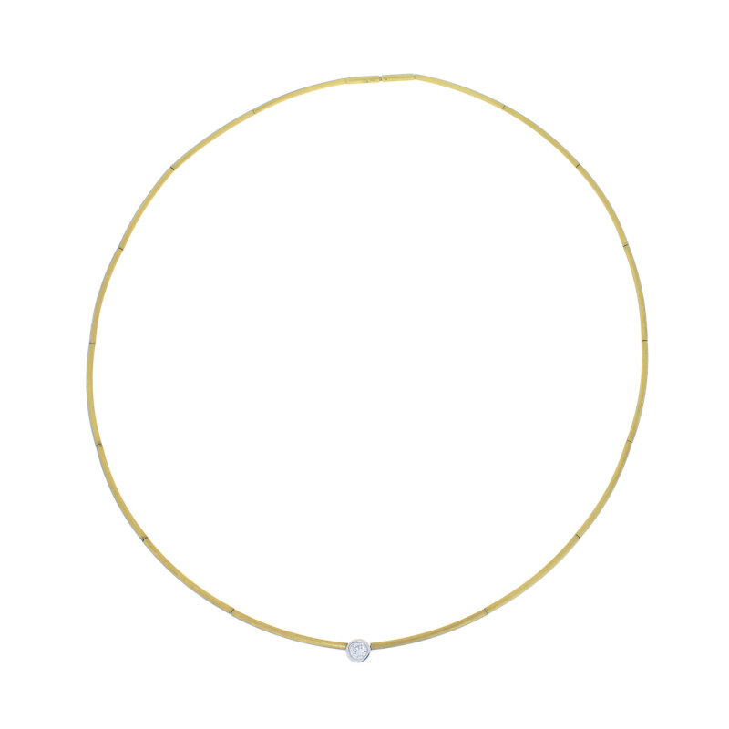 Quinn Collier 750/- Gelbgold mit Brillant 0,15 ct twsi 42 cm