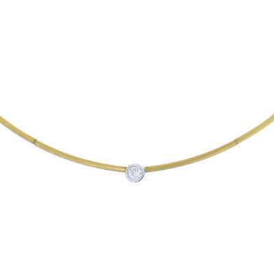 Quinn Collier 750/- Gelbgold mit Brillant 0,15 ct twsi 42 cm