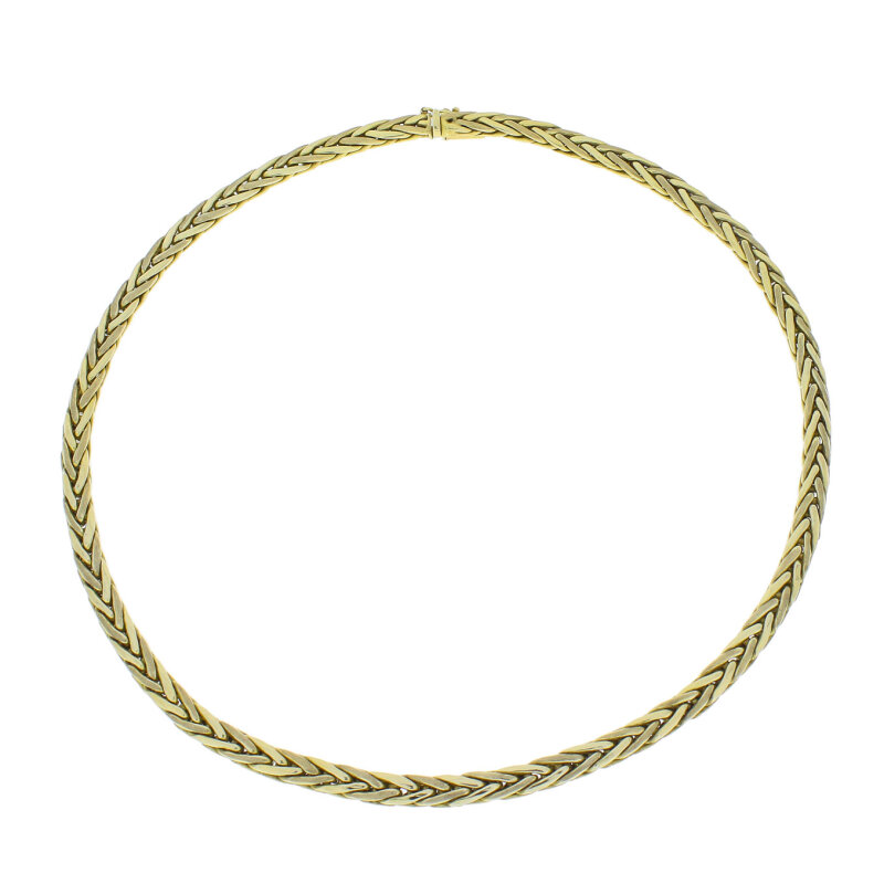 Gold Collier 585/- Gelbgold 42 cm matt/poliert 5,5 mm