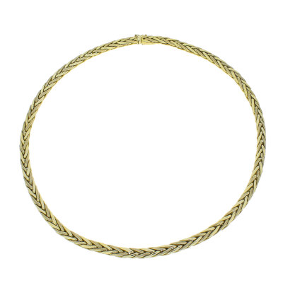 breites Goldcollier 585/- Gelbgold 42 cm matt/poliert 5,5 mm