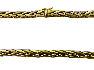Gold Collier 585/- Gelbgold 42 cm matt/poliert 5,5 mm