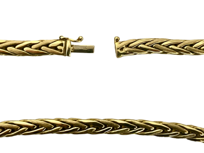 Gold Collier 585/- Gelbgold 42 cm matt/poliert 5,5 mm