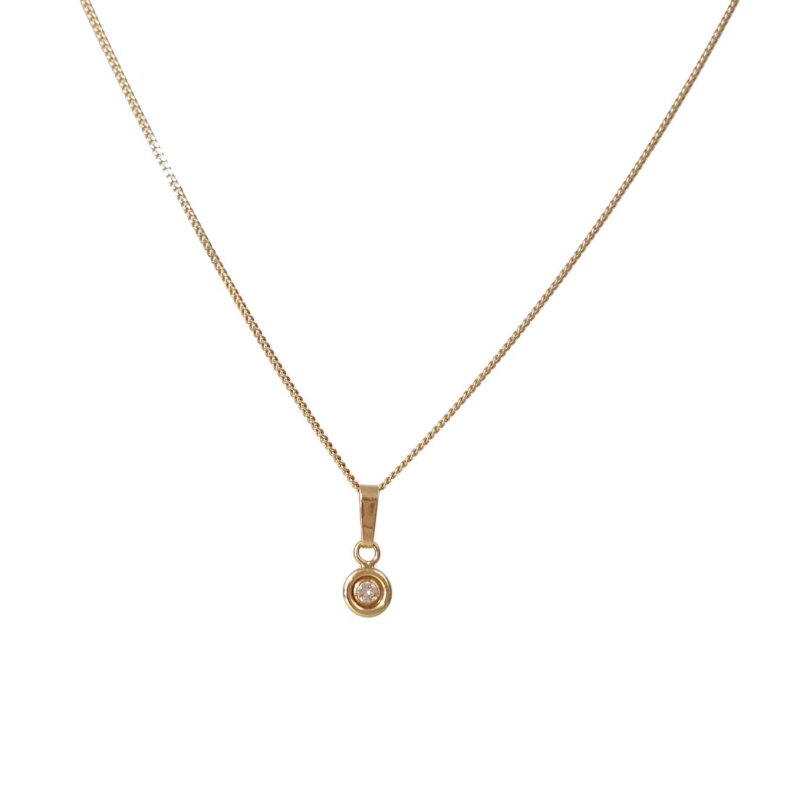 Brillantanhänger 585/- Gelbgold 0,05ct 13 x 5 mm