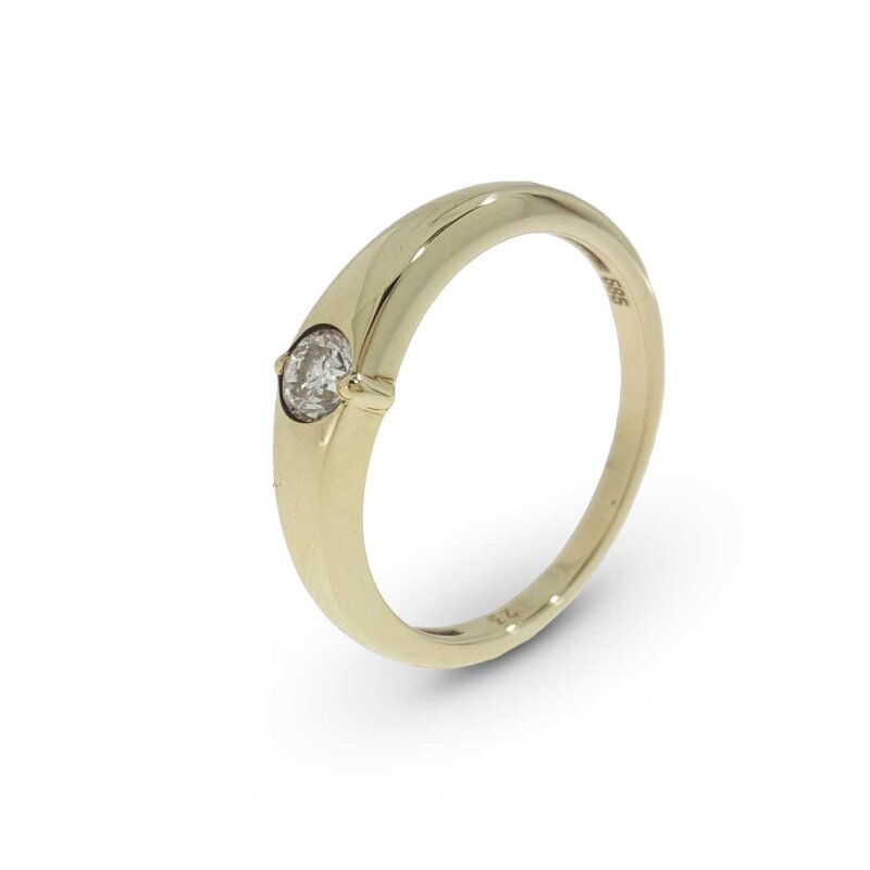 Solitärring Brillantring 585/- Gelbgold 0,23 ct wsi Gr. 56