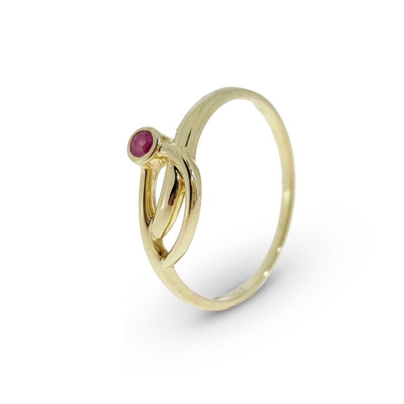 Damenring mit Rubin 333/- Gelbgold 21415 Gr. 55
