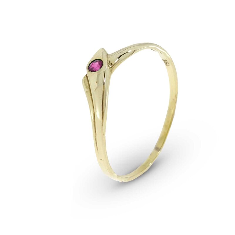 Damenring mit Rubin 333/- Gelbgold Gr. 57