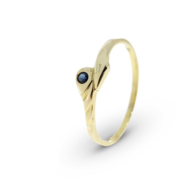 Damenring mit Saphir 333/- Gelbgold Gr. 56