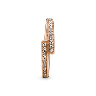 PANDORA ROSE Ring 189491C01-56 Sparkling Overlapping