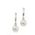 Ohrhaken 925/- Silber rhodiniert Süßwasserzuchtperle 7,5 x 22 mm