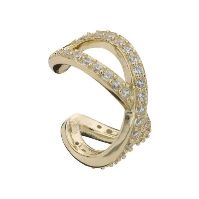 Ear Cuff Ohrklemme 925/-Sterlingsilber IP gelbgold...