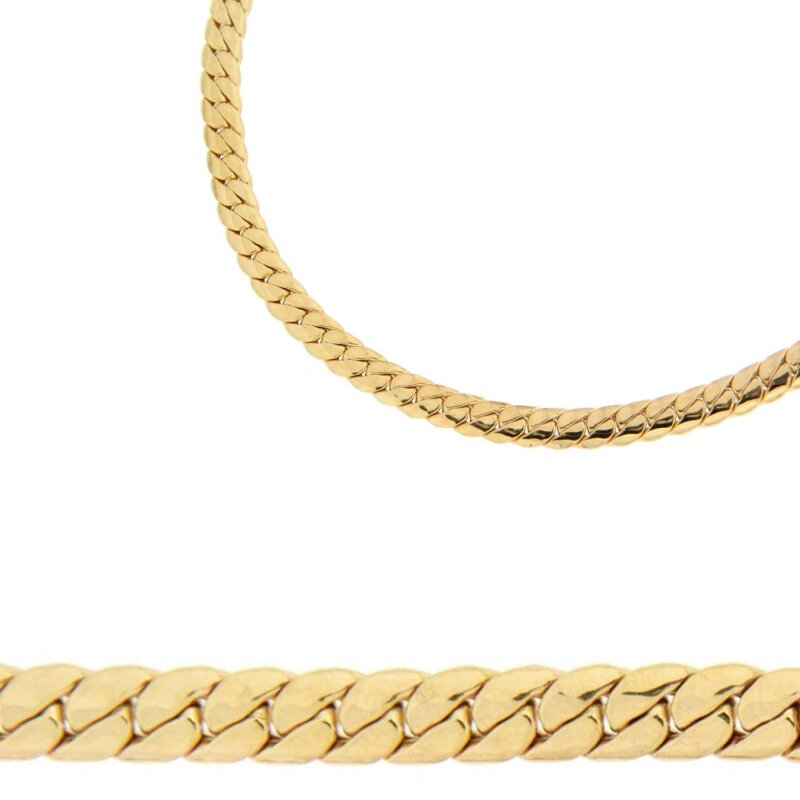 massive Goldkette 333/- Gelbgold Panzer oval 40 cm 2,9 mm