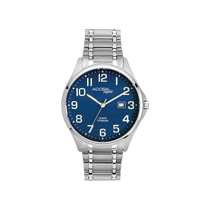 Adora Saphir Armbanduhr Titan AS4590 blaues Zifferblatt