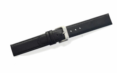 Uhrenlederband Technikleder-Naht schwarz 20/20 mm