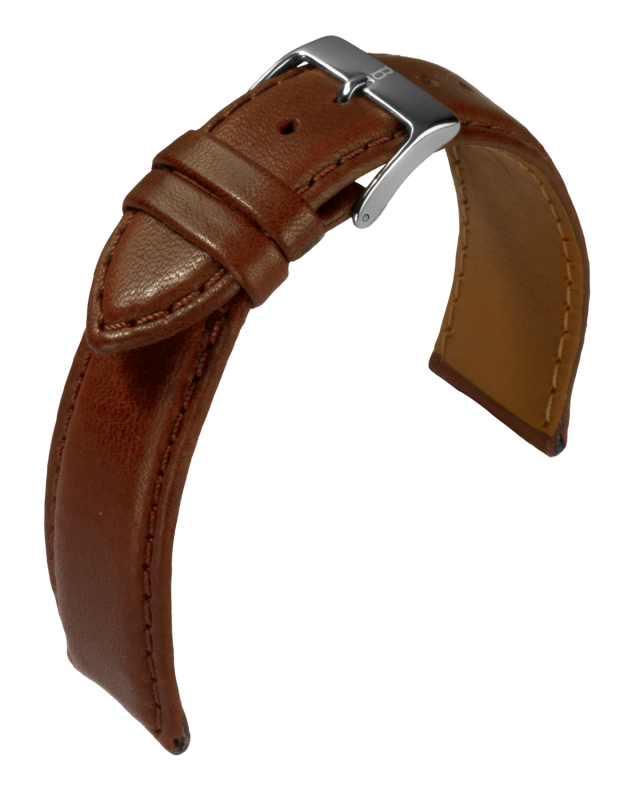 Uhrenlederband Soft Nappa mittelbraun 18 mm