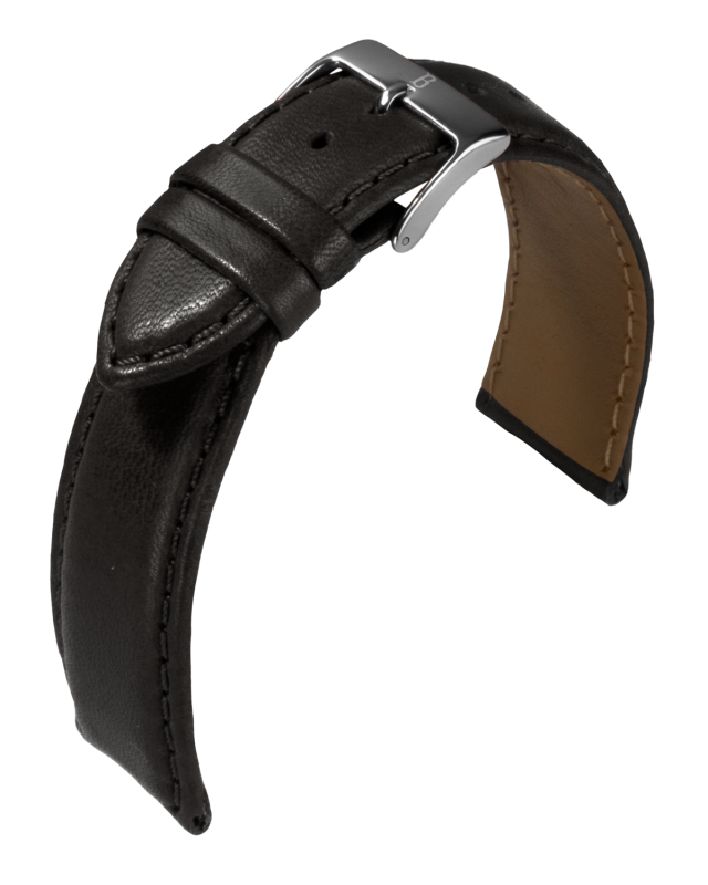Uhrenlederband Soft Nappa schwarz 18 mm