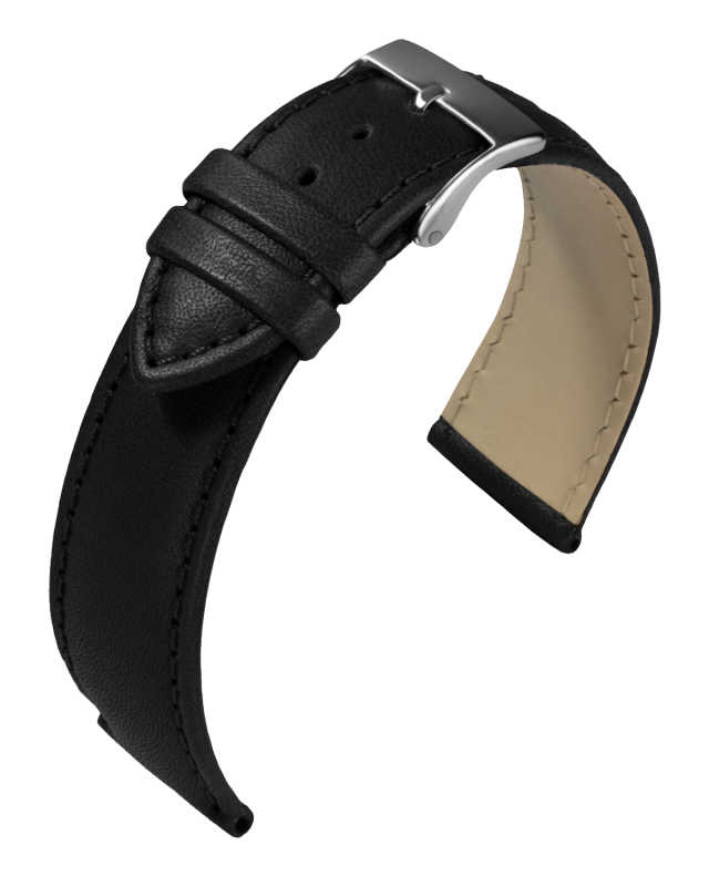 Uhrenlederband Taurus schwarz 18 mm
