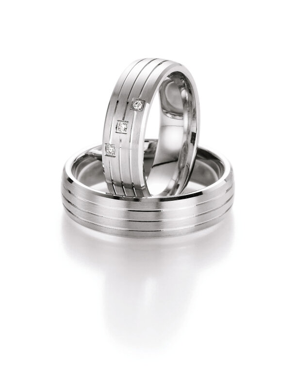 Collection Ruesch Partnerringe Silver Inspiration Brilliant 55/10070 + 55/10080