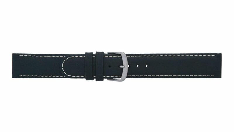 Uhrenlederband Anfibio schwarz 20 mm wasserabweisend