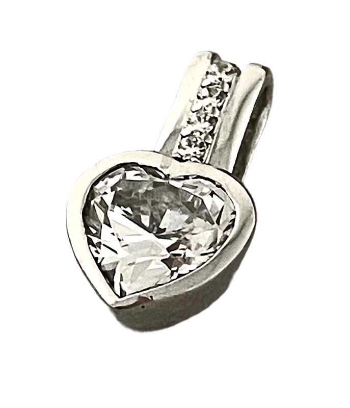 Kettenanhänger Herz mit Zirkonia Sterlingsilber 925/- 18 mm