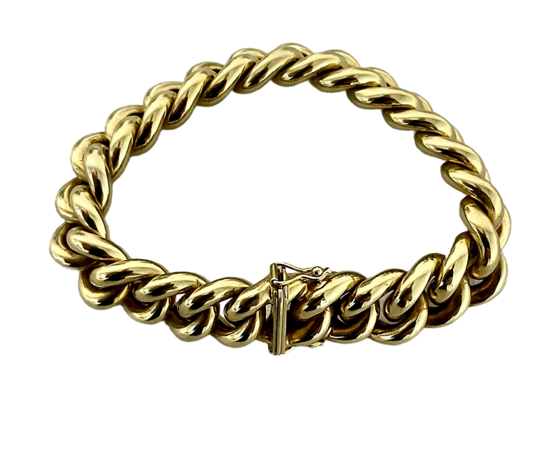Panzerarmband 585/- GG 1,5 x 20,5 cm halbmassiv