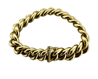 Panzerarmband 585/- GG 1,5 x 20,5 cm halbmassiv