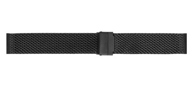 Uhrenmetallband Edelstahl schwarz poliert Milanaise 22 mm...