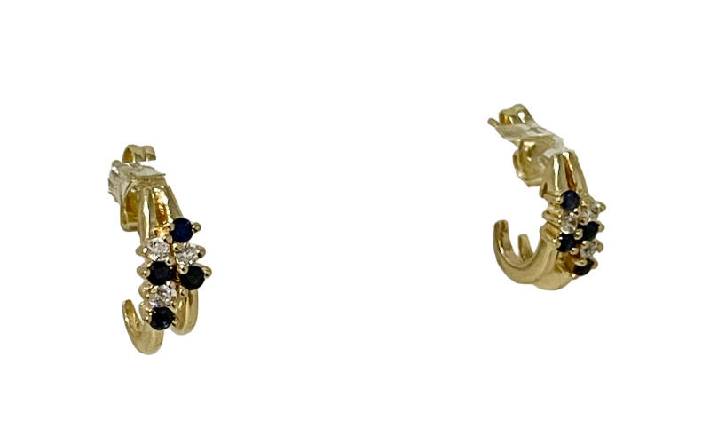 Ohrstecker 585/- GG Saphir /Zirkonia