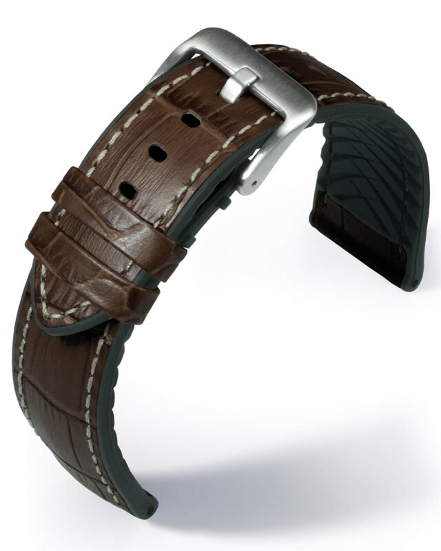 Uhrenarmband EUTec Belize Dunkelbraun 22 mm