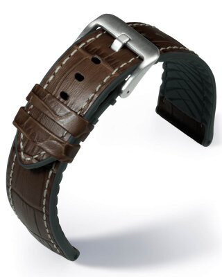 Uhrenarmband EUTec Belize Dunkelbraun 22 mm