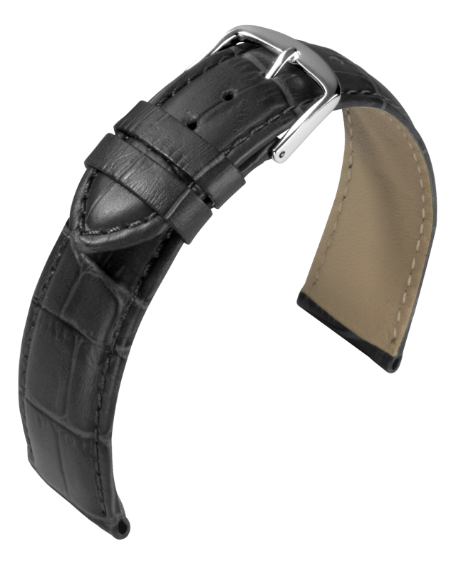 Uhrenlederband Guinea grau 18 mm