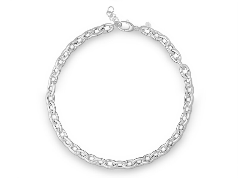 Quinn 925/- Silber Halskette oval 15,5 x 10 mm 45 cm