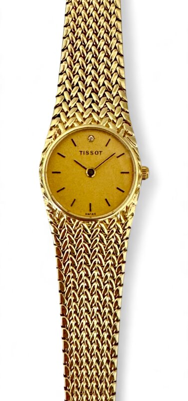 gebrauchte goldene Damenuhr Tissot 585/- Gelbgold
