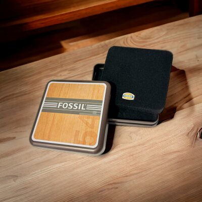 original Fossil Schmuckbox / Dose 14 x 14 cm