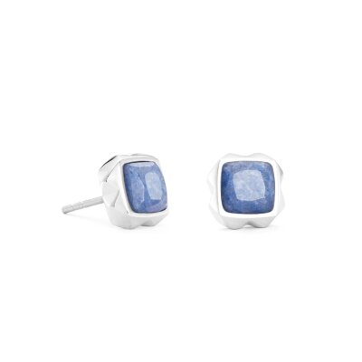 Coeur de Lion Ohrstecker Spikes Square Aventurin Silber-Blau