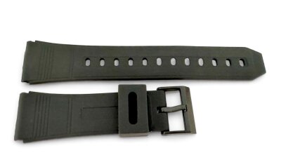 Uhrenersatzarmband Kautschuk schwarz 22 mm