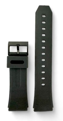 Uhrenersatzarmband Kautschuk schwarz 22 mm