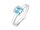 Quinn Silberring 925/- mit Blautopas quadratisch 8 x 8 mm Gr. 56