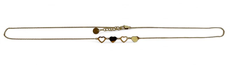 Kette mit beweglichen Herzen 925/- Silber goldplattiert  45 cm