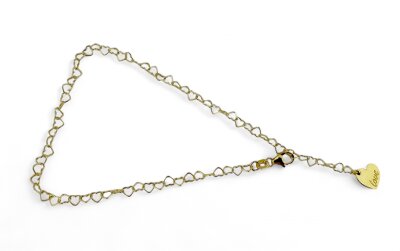 Fußkette mit Herzgliedern 925/- Silber...