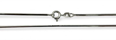 Halskette Schlange 6-kant 925/- Silber rhodiniert 50 cm 1,4 mm