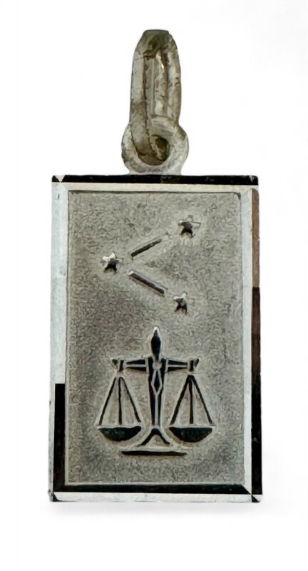 Sternzeichen Waage 925/- Silber rhodiniert 14 x 9 mm