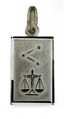 Sternzeichen Waage 925/- Silber rhodiniert 14 x 9 mm