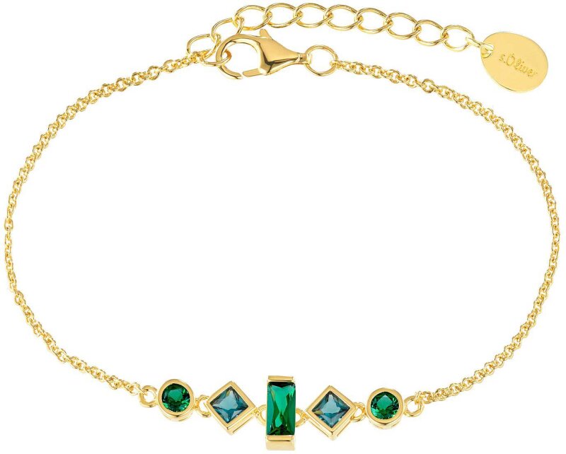 s.Oliver Armband mit grünen Zirkonia  925/- IP gold 2036882