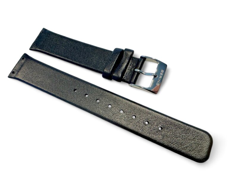 BERING Leder Ersatzband für Uhren 18/16 mm schwarz