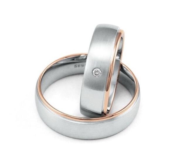 Fischer Trauringe Roségold 585/- / Silber 925/- mit Brillant
