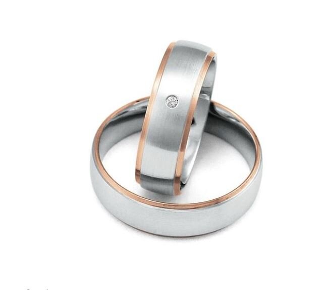 Fischer Trauringe Roségold 585/- / Silber 925/- mit Brillant