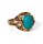 gebrauchter goldener Filigranring 333/- Roségold mit Türkis Gr. 51