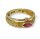 Goldring mit Rubin und Diamant 585/- Gelbgold Gr. 53